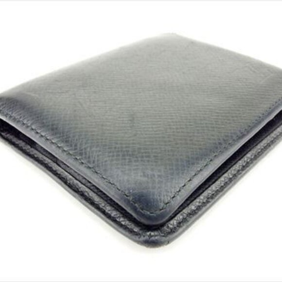 Louis Vuitton Wallet Purse Bifold Taiga Black Mens Authentic - Picture 3 of 8